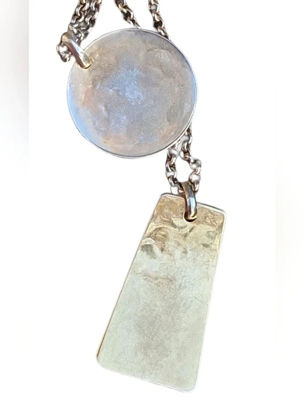 RLM Soho Robert Lee Morris Layered Hammered Pendant Necklace Gold Tone
